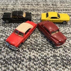 Set of 4 Vintage ERTL Die-Cast Cars 1980s 1/64 Scale with Opening Doors